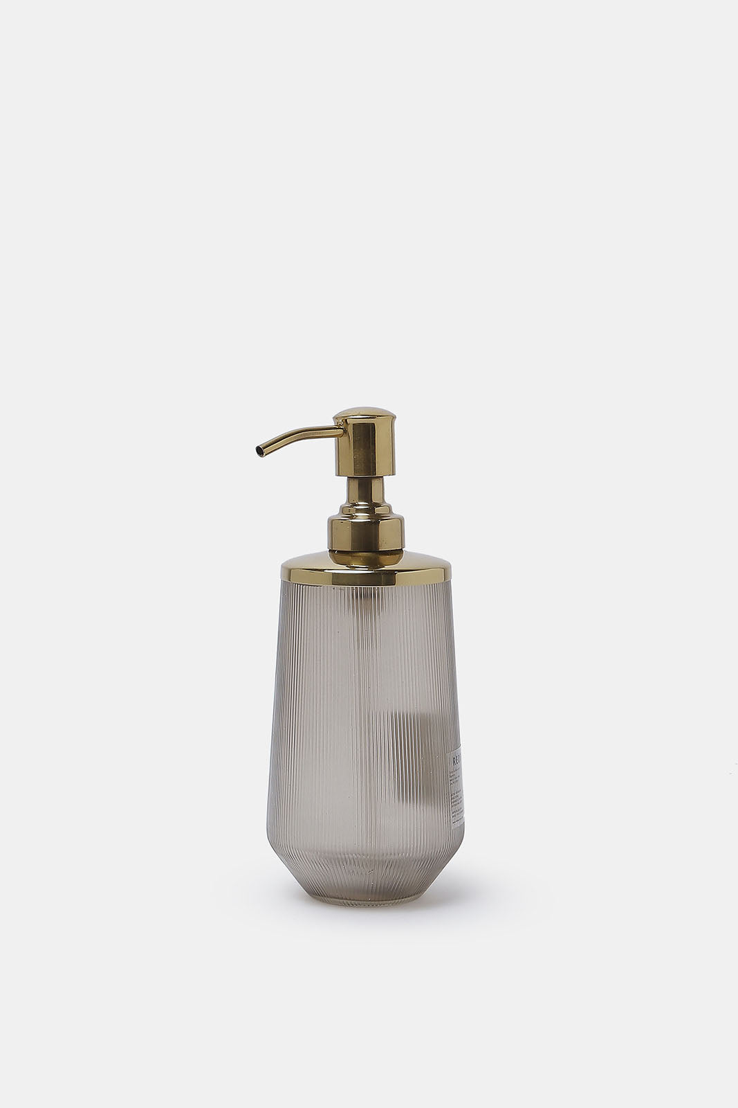 Redtag-Grey-Stripe-Glass-Lotion-Dispenser-Category:Toiletry-Sets,-Colour:Grey,-Deals:2-FOR-89,-Deals:New-In,-Dept:Home,-Filter:Home-Bathroom,-HMW-BAC-Bath-Accessories,-New-In-HMW-BAC,-Non-Sale,-S23A,-Section:Homewares-Home-Bathroom-