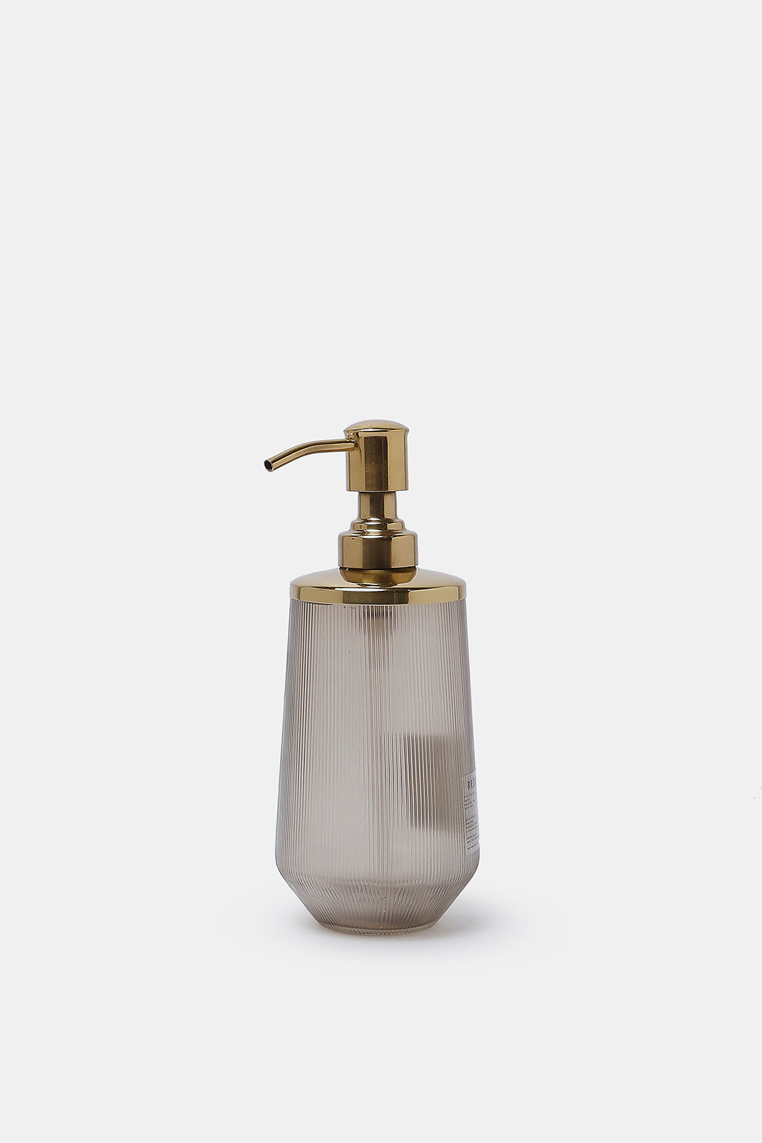Redtag-Grey-Stripe-Cut-Glass-Lotion-Dispenser-Category:Toiletry-Sets,-Colour:Grey,-Deals:New-In,-Dept:Home,-Filter:Home-Bathroom,-HMW-BAC-Bath-Accessories,-New-In-HMW-BAC,-Non-Sale,-S23A,-Section:Homewares-Home-Bathroom-