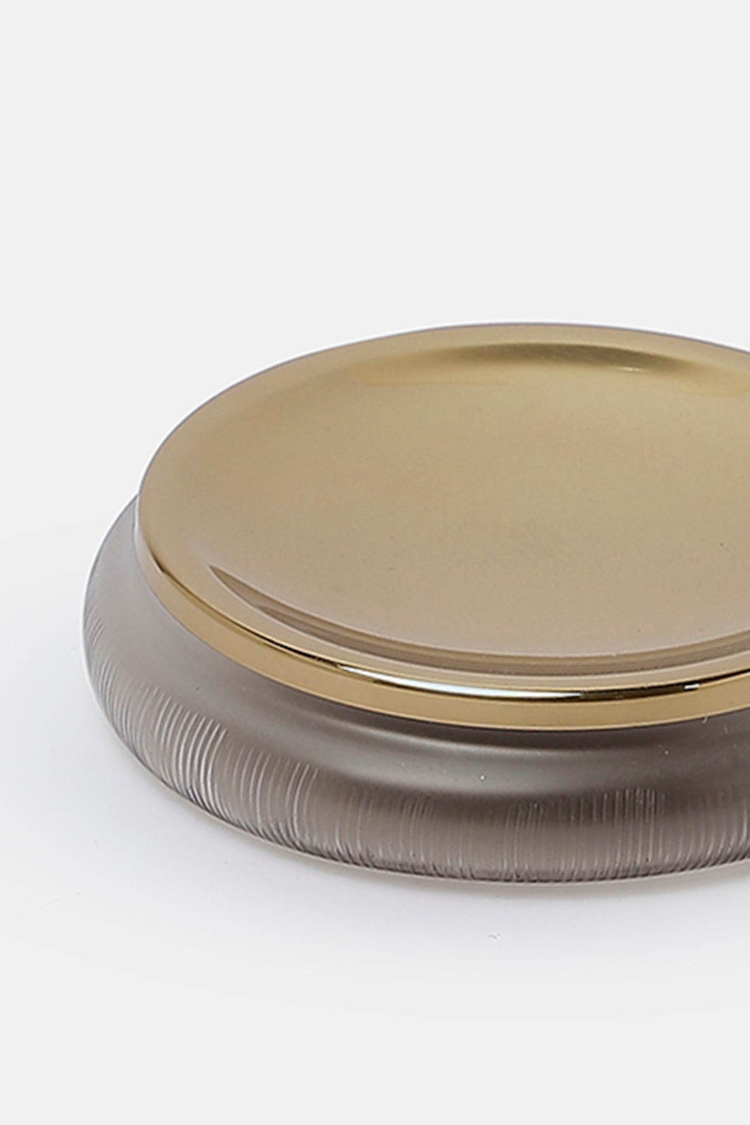 Redtag-Grey-And-Gold-Embossed-Glass-Soap-Dish-Category:Toiletry-Sets,-Colour:Gold,-Colour:Grey,-Deals:2-FOR-49,-Deals:New-In,-Dept:Home,-Filter:Home-Bathroom,-HMW-BAC-Bath-Accessories,-New-In-HMW-BAC,-Non-Sale,-S23A,-Section:Homewares-Home-Bathroom-