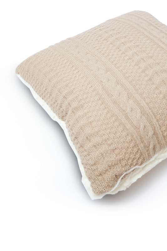 Redtag-Beige-Knitted-Cushion-Category:Cushions,-Colour:Beige,-Deals:New-In,-Dept:Home,-Filter:Home-Bedroom,-HMW-BED-Cushions,-New-In-HMW-BED,-Non-Sale,-S23A,-Section:Homewares-Home-Bedroom-