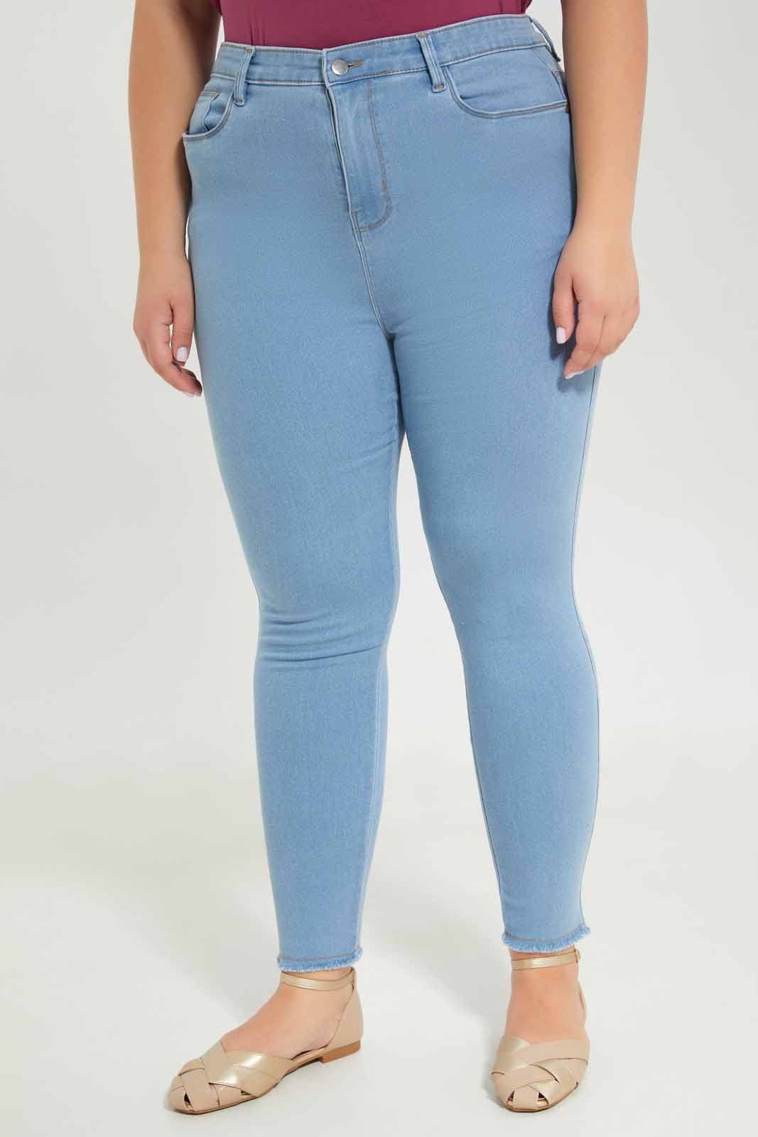 Redtag-Women-Blue-Light-Wash-5-Pocket-Skinny-Jeans-Category:Jeans,-Colour:Light-Wash,-Deals:New-In,-Dept:Ladieswear,-Filter:Plus-Size,-LDP-Jeans,-New-In-LDP-APL,-Non-Sale,-Section:Women,-TBL,-W22B-Women's-
