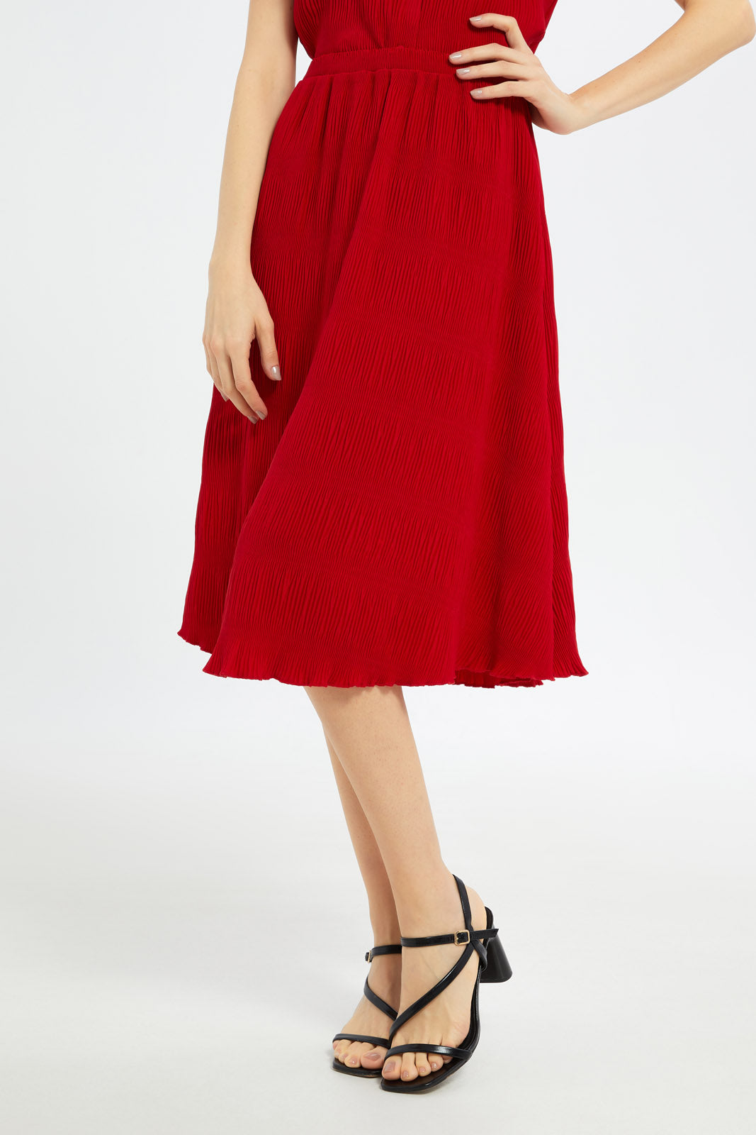 Redtag-Women-Red-Pleated-Skirt-Category:Skirts,-Colour:Red,-Deals:New-In,-Dept:Ladieswear,-Filter:Women's-Clothing,-LDC,-LDC-Skirts,-New-In-LDC-APL,-Non-Sale,-S23C,-Section:Women-Women's-
