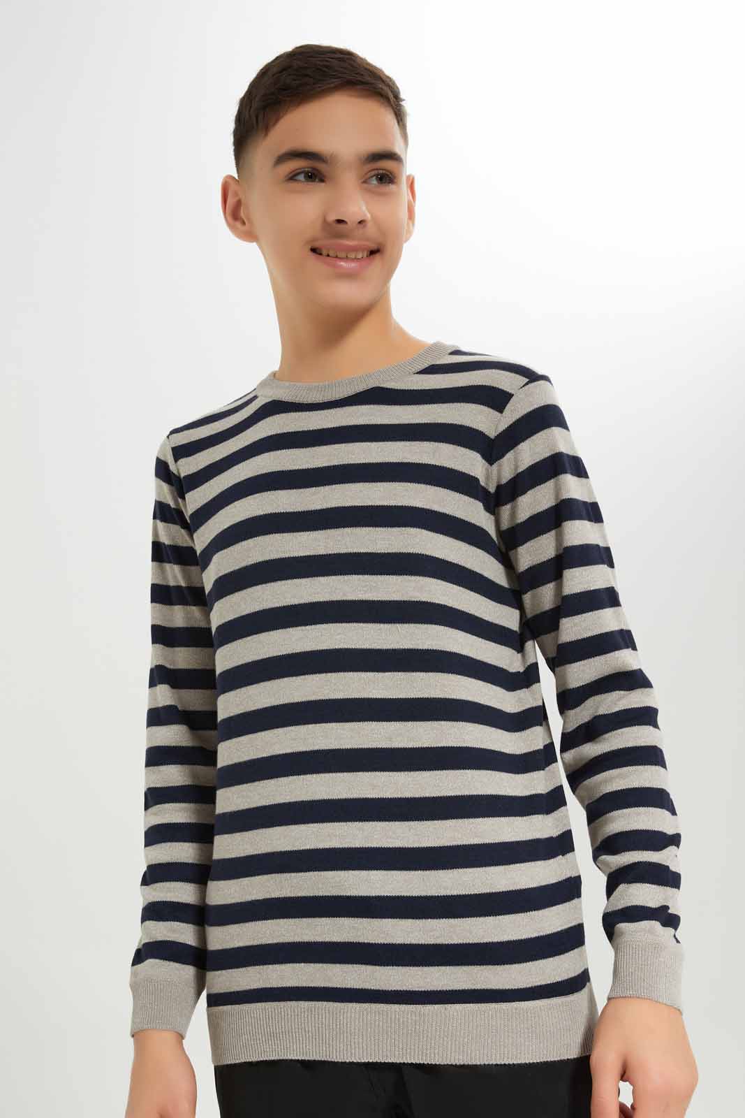 Redtag-Boys-Beige-Stripe-Pullover-2FOR89,-BSR-Pullovers,-Category:Pullovers,-Colour:Beige,-Deals:2-FOR-89,-Deals:New-In,-Dept:Boys,-Filter:Senior-Boys-(8-to-14-Yrs),-New-In-BSR-APL,-Non-Sale,-S23A,-Section:Boys-(0-to-14Yrs),-TBL-Senior-Boys-9 to 14 Years