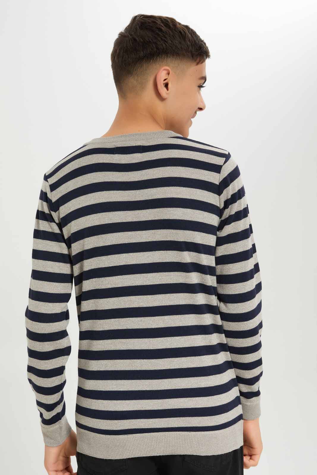 Redtag-Boys-Beige-Stripe-Pullover-2FOR89,-BSR-Pullovers,-Category:Pullovers,-Colour:Beige,-Deals:2-FOR-89,-Deals:New-In,-Dept:Boys,-Filter:Senior-Boys-(8-to-14-Yrs),-New-In-BSR-APL,-Non-Sale,-S23A,-Section:Boys-(0-to-14Yrs),-TBL-Senior-Boys-9 to 14 Years