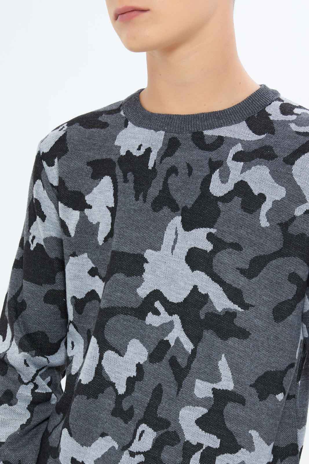 Redtag-Boys-Grey-Mel-Camo-Pullover-BSR-Pullovers,-Category:Pullovers,-Colour:Grey,-Deals:New-In,-Dept:Boys,-Filter:Senior-Boys-(8-to-14-Yrs),-New-In-BSR-APL,-Non-Sale,-S23A,-Section:Boys-(0-to-14Yrs),-TBL-Senior-Boys-9 to 14 Years