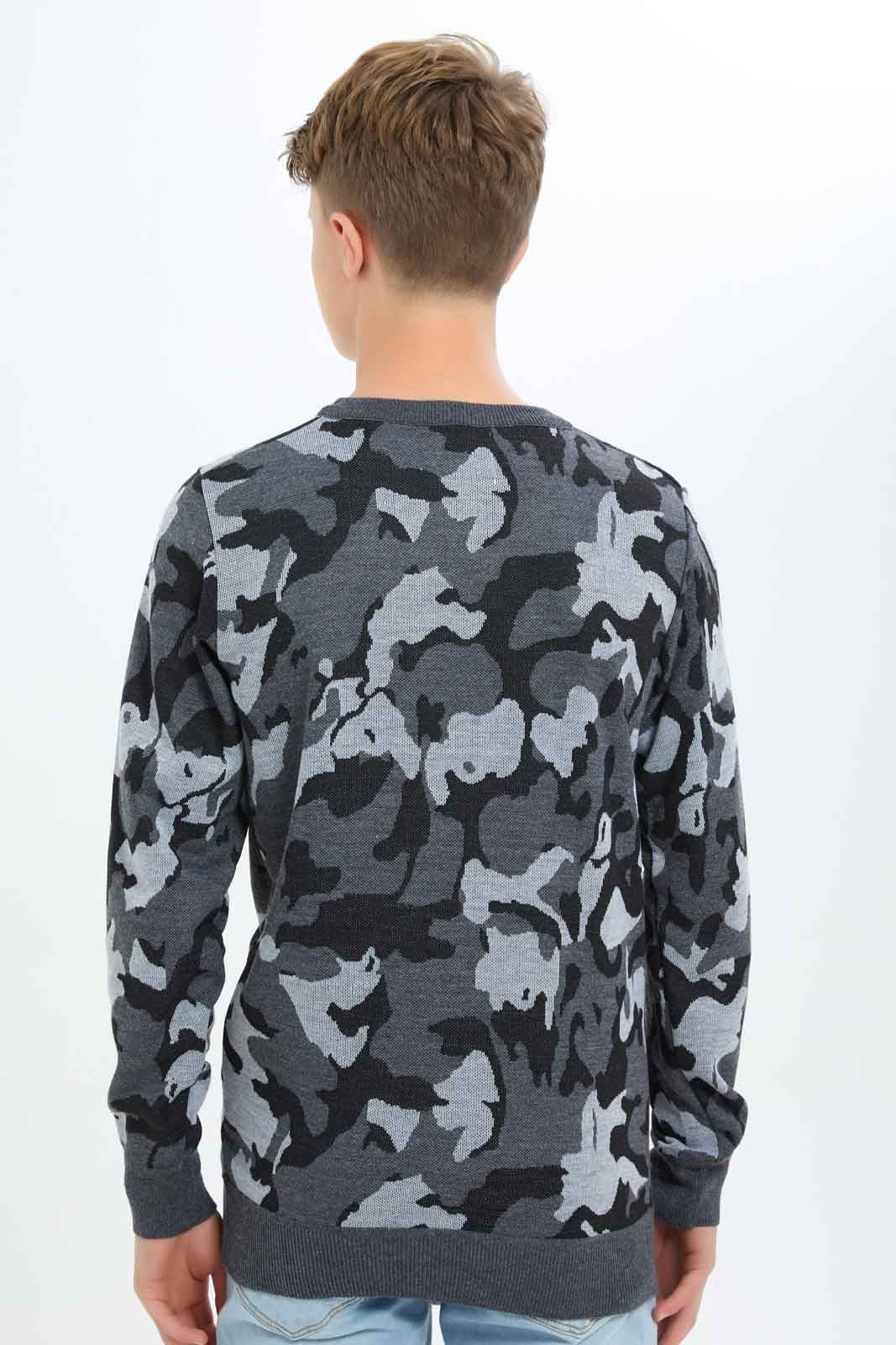 Redtag-Boys-Grey-Mel-Camo-Pullover-BSR-Pullovers,-Category:Pullovers,-Colour:Grey,-Deals:New-In,-Dept:Boys,-Filter:Senior-Boys-(8-to-14-Yrs),-New-In-BSR-APL,-Non-Sale,-S23A,-Section:Boys-(0-to-14Yrs),-TBL-Senior-Boys-9 to 14 Years