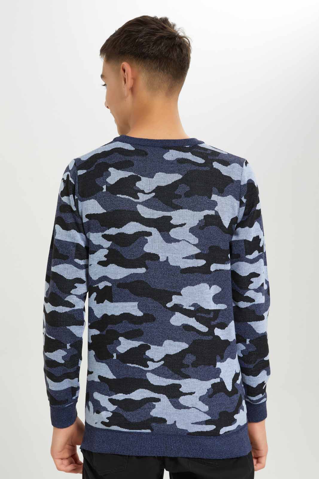 Redtag-Boys-Blue-Camo-Pullover-BSR-Pullovers,-Category:Pullovers,-Colour:Blue,-Deals:New-In,-Dept:Boys,-Filter:Senior-Boys-(8-to-14-Yrs),-New-In-BSR-APL,-Non-Sale,-S23A,-Section:Boys-(0-to-14Yrs),-TBL-Senior-Boys-9 to 14 Years