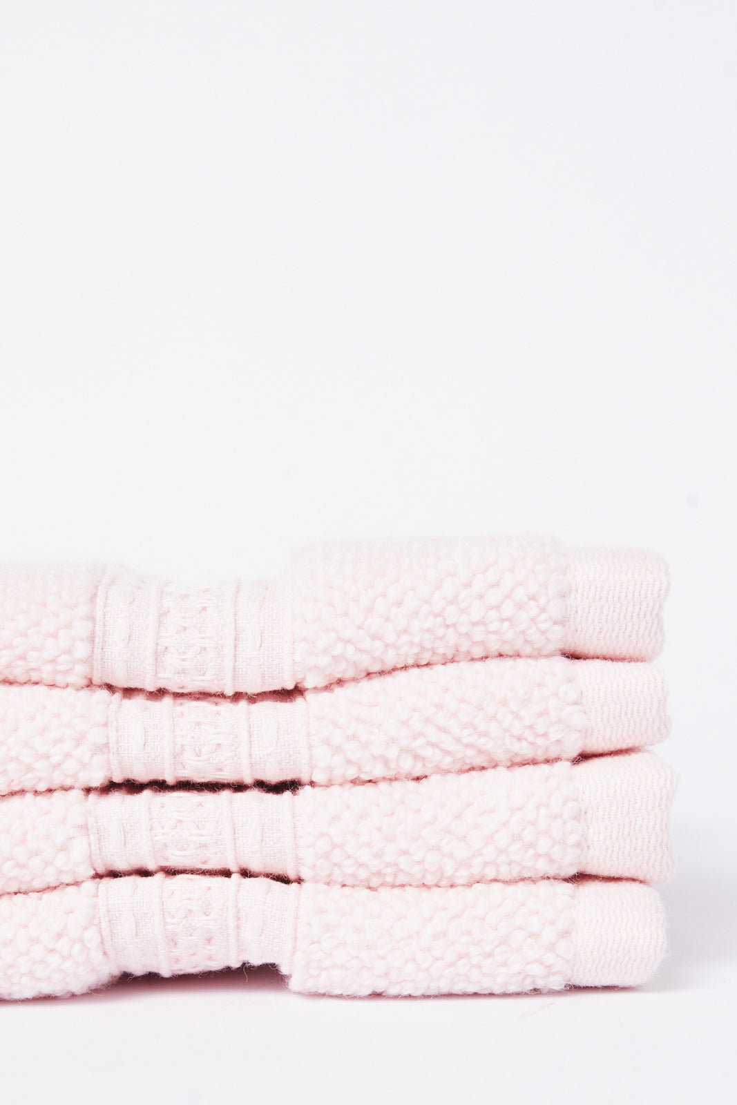 Redtag-Pink-Textured-Cotton-Face-Towel-Set-(4-Piece)-Category:Towels,-Colour:Pink,-Deals:New-In,-Dept:Home,-Filter:Home-Bathroom,-HMW-BAC-Towels,-New-In-HMW-BAC,-Non-Sale,-S23A,-Section:Homewares-Home-Bathroom-