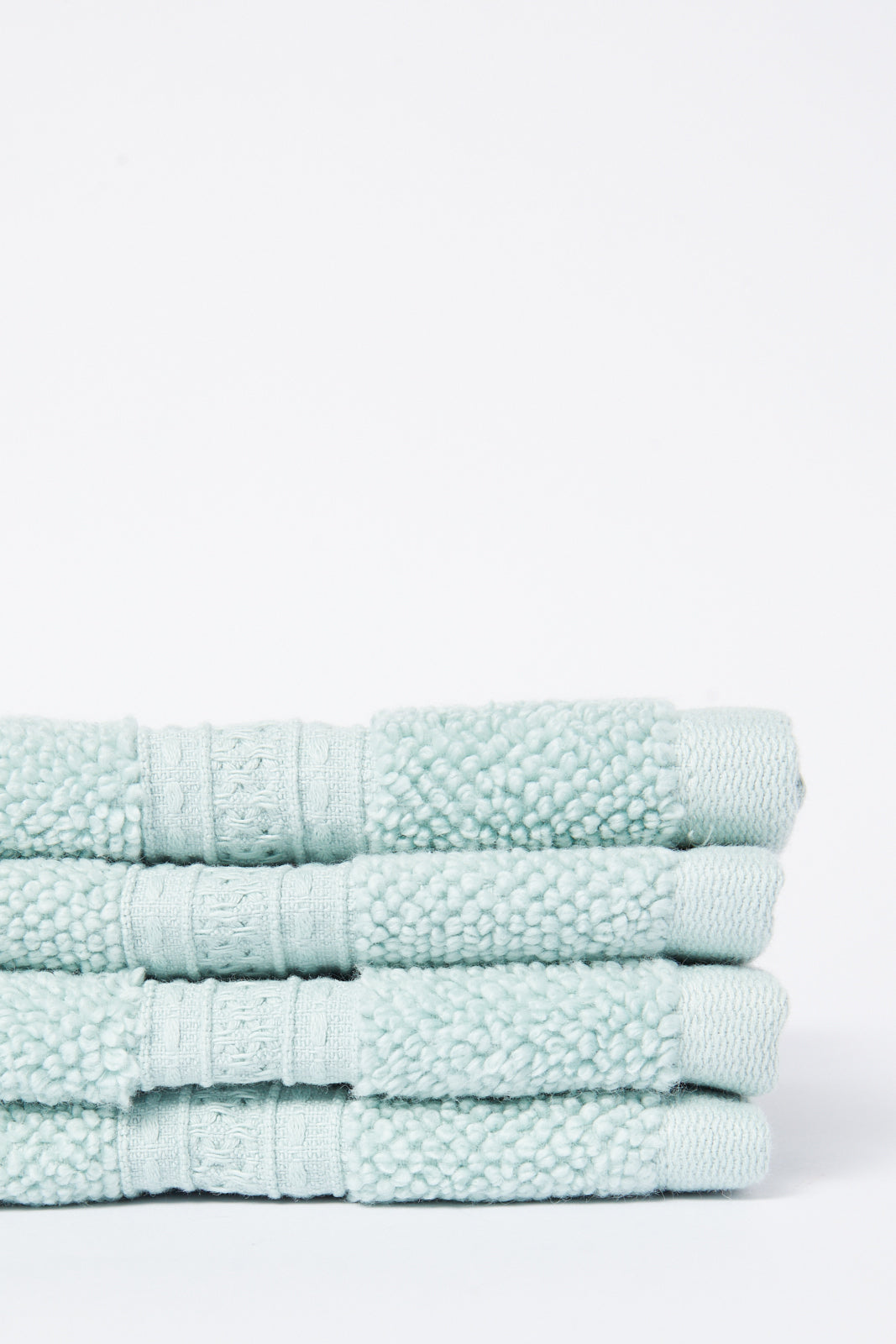 Redtag-Mint-Textured-Cotton-Face-Towel-Set-(4-Piece)-Category:Towels,-Colour:Mint,-Deals:New-In,-Dept:Home,-Filter:Home-Bathroom,-HMW-BAC-Towels,-New-In-HMW-BAC,-Non-Sale,-S23A,-Section:Homewares-Home-Bathroom-