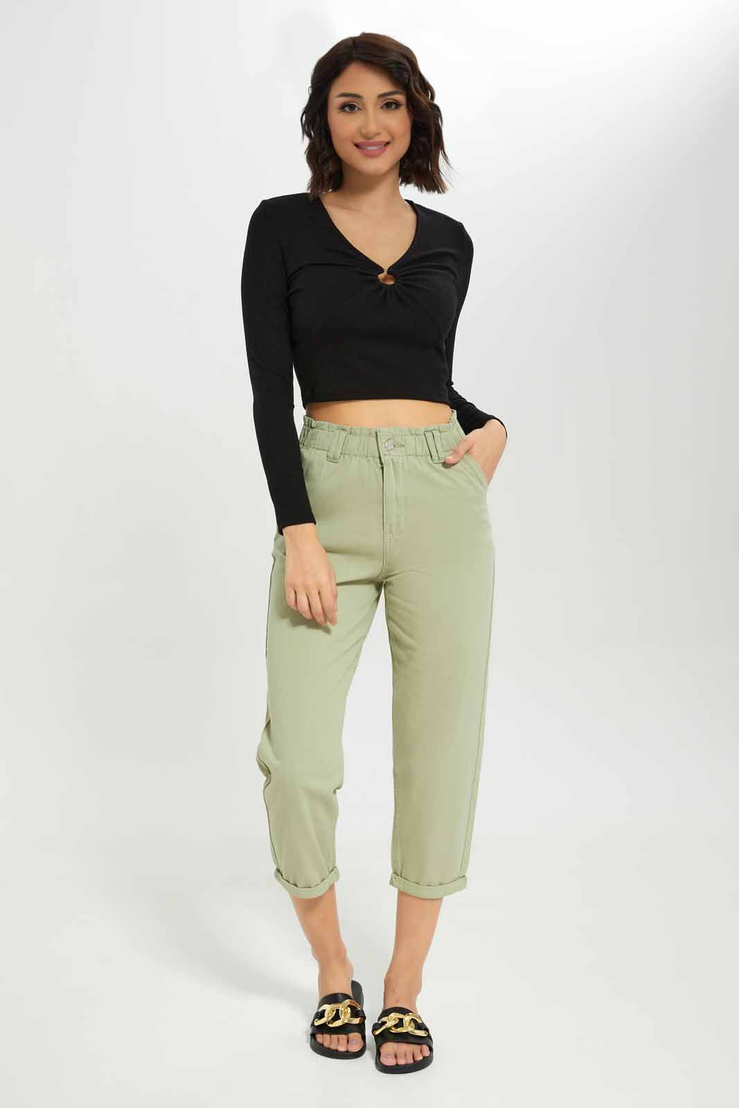 Redtag-Women-Black-Ls-Ring-Detail-Top-Category:Tops,-Colour:Black,-Deals:New-In,-Dept:Ladieswear,-Filter:Women's-Clothing,-New-In-Women-APL,-Non-Sale,-S23A,-Section:Women,-Women-Tops-Women's-