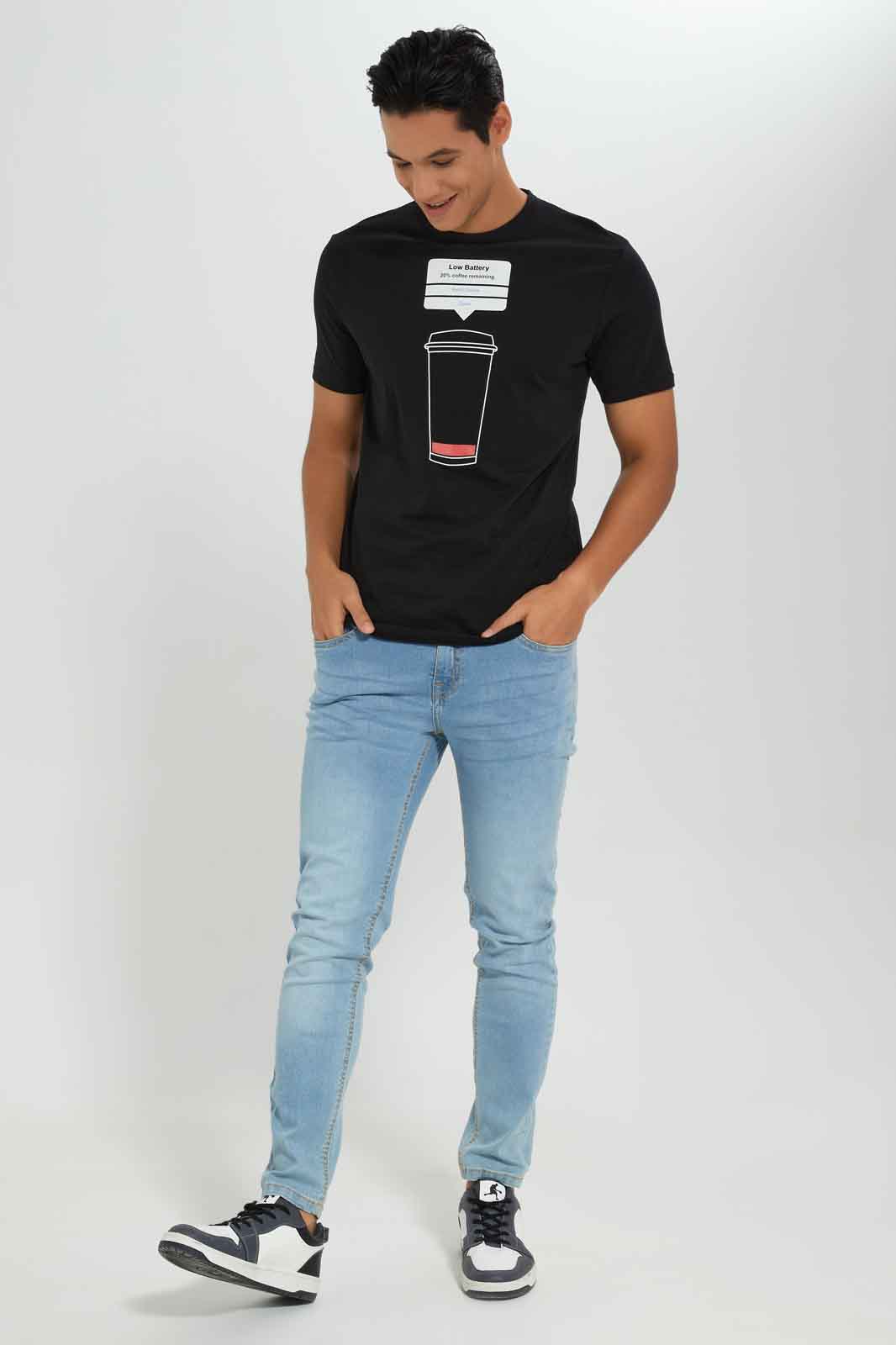Redtag-Men-Black-Graphic-T-Shirt-Category:T-Shirts,-Colour:Black,-Deals:New-In,-Dept:Menswear,-Filter:Men's-Clothing,-Men-T-Shirts,-New-In-Men-APL,-Non-Sale,-S23A,-Section:Men,-TBL-Men's-