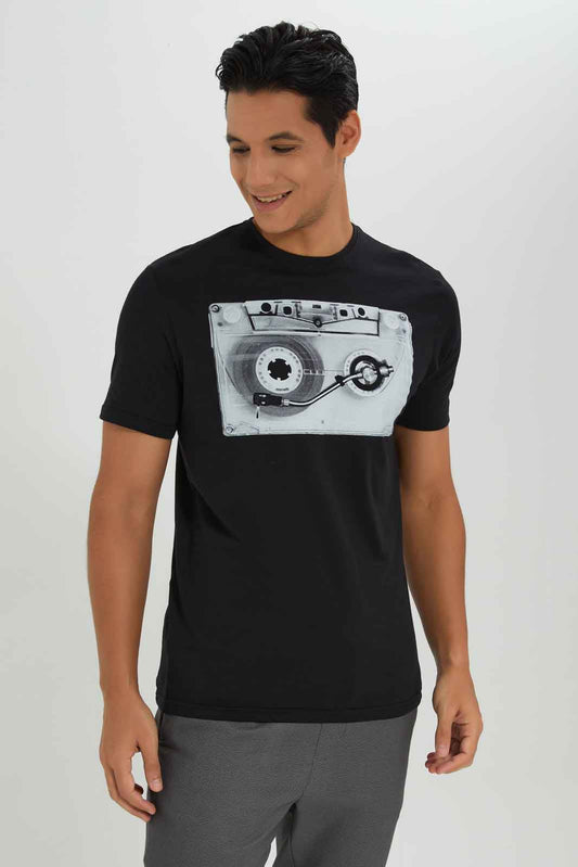 Redtag-Men-Black-Graphic-T-Shirt-Category:T-Shirts,-Colour:Black,-Deals:New-In,-Dept:Menswear,-Filter:Men's-Clothing,-Men-T-Shirts,-New-In-Men-APL,-Non-Sale,-S23A,-Section:Men,-TBL-Men's-
