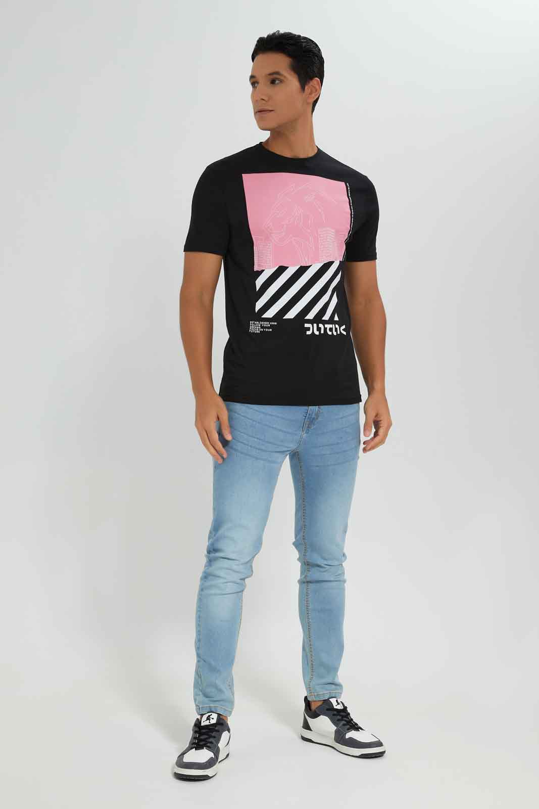 Redtag-Men-Black-Graphic-T-Shirt-Category:T-Shirts,-Colour:Black,-Deals:New-In,-Dept:Menswear,-Filter:Men's-Clothing,-Men-T-Shirts,-New-In-Men-APL,-Non-Sale,-S23A,-Section:Men,-TBL-Men's-