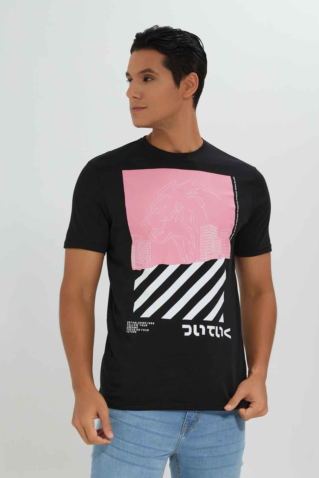 Redtag-Men-Black-Graphic-T-Shirt-Category:T-Shirts,-Colour:Black,-Deals:New-In,-Dept:Menswear,-Filter:Men's-Clothing,-Men-T-Shirts,-New-In-Men-APL,-Non-Sale,-S23A,-Section:Men,-TBL-Men's-