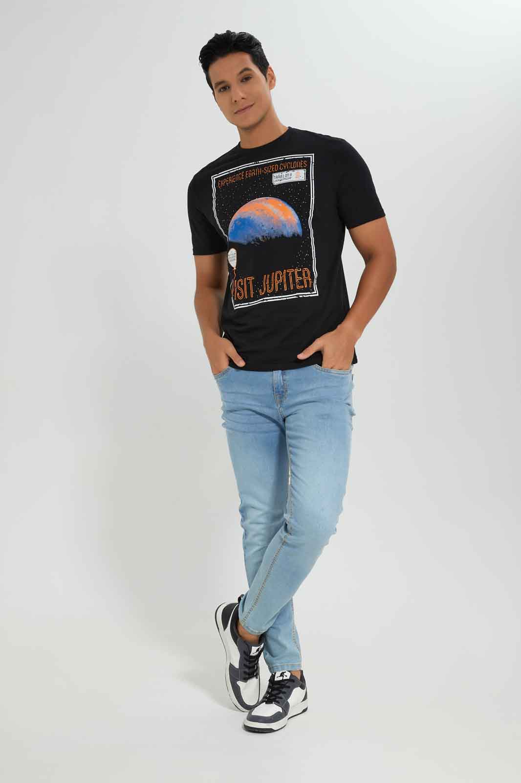 Redtag-Men-Black-Graphic-T-Shirt-Category:T-Shirts,-Colour:Black,-Deals:New-In,-Dept:Menswear,-Filter:Men's-Clothing,-Men-T-Shirts,-New-In-Men-APL,-Non-Sale,-S23A,-Section:Men,-TBL-Men's-