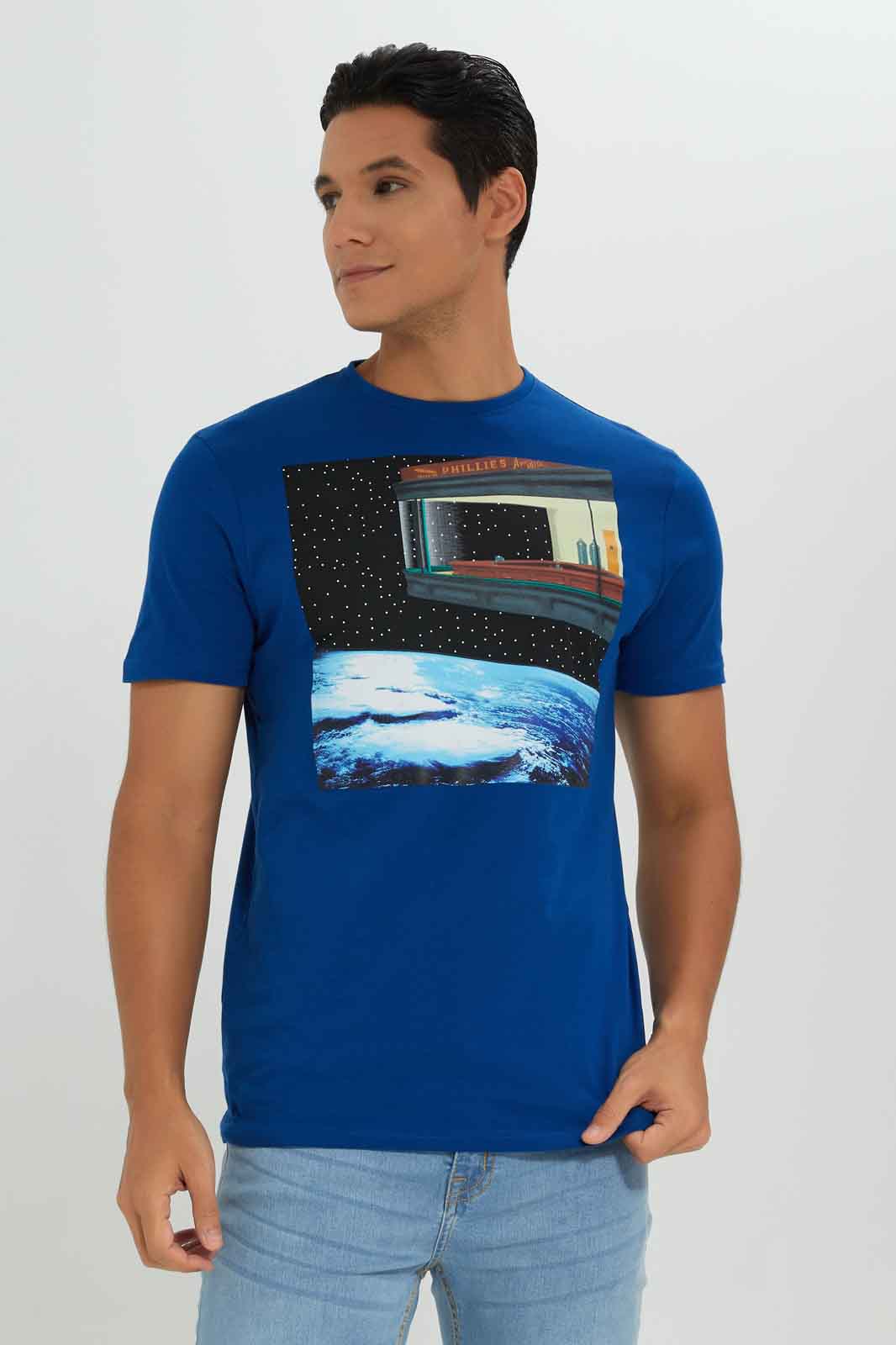 Redtag-Men-Blue-Graphic-T-Shirt-Category:T-Shirts,-Colour:Blue,-Deals:New-In,-Dept:Menswear,-Filter:Men's-Clothing,-Men-T-Shirts,-New-In-Men-APL,-Non-Sale,-S23A,-Section:Men,-TBL-Men's-