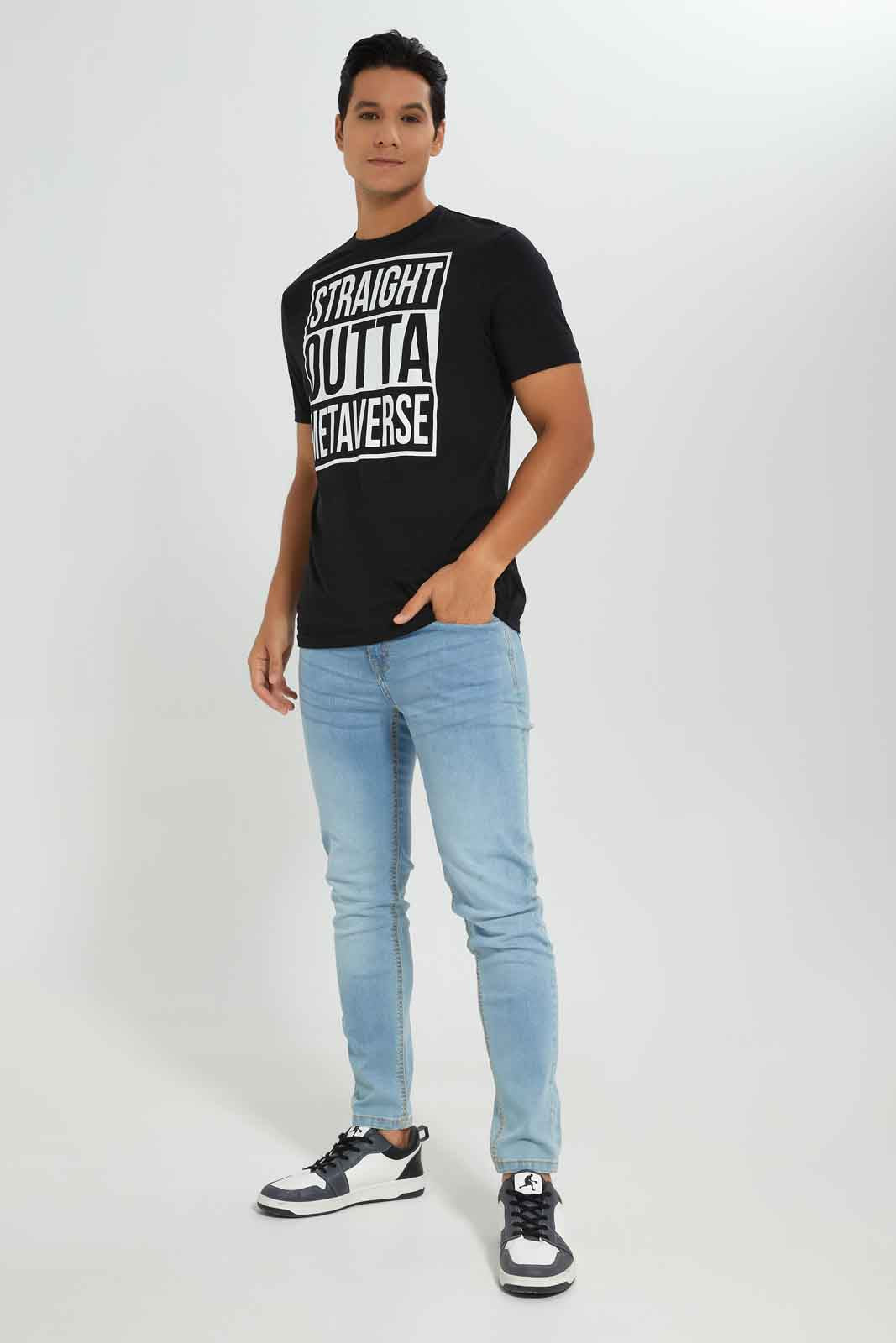 Redtag-Men-Black-Graphic-T-Shirt-Category:T-Shirts,-Colour:Black,-Deals:New-In,-Dept:Menswear,-Filter:Men's-Clothing,-Men-T-Shirts,-New-In-Men-APL,-Non-Sale,-S23A,-Section:Men,-TBL-Men's-