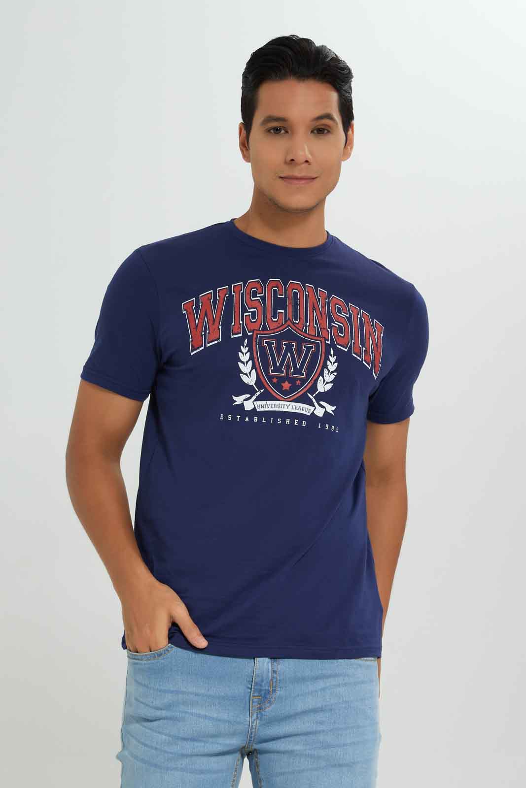 Redtag-Men-Navy-Graphic-T-Shirt-Category:T-Shirts,-Colour:Navy,-Deals:New-In,-Dept:Menswear,-Filter:Men's-Clothing,-Men-T-Shirts,-New-In-Men-APL,-Non-Sale,-S23A,-Section:Men,-TBL-Men's-