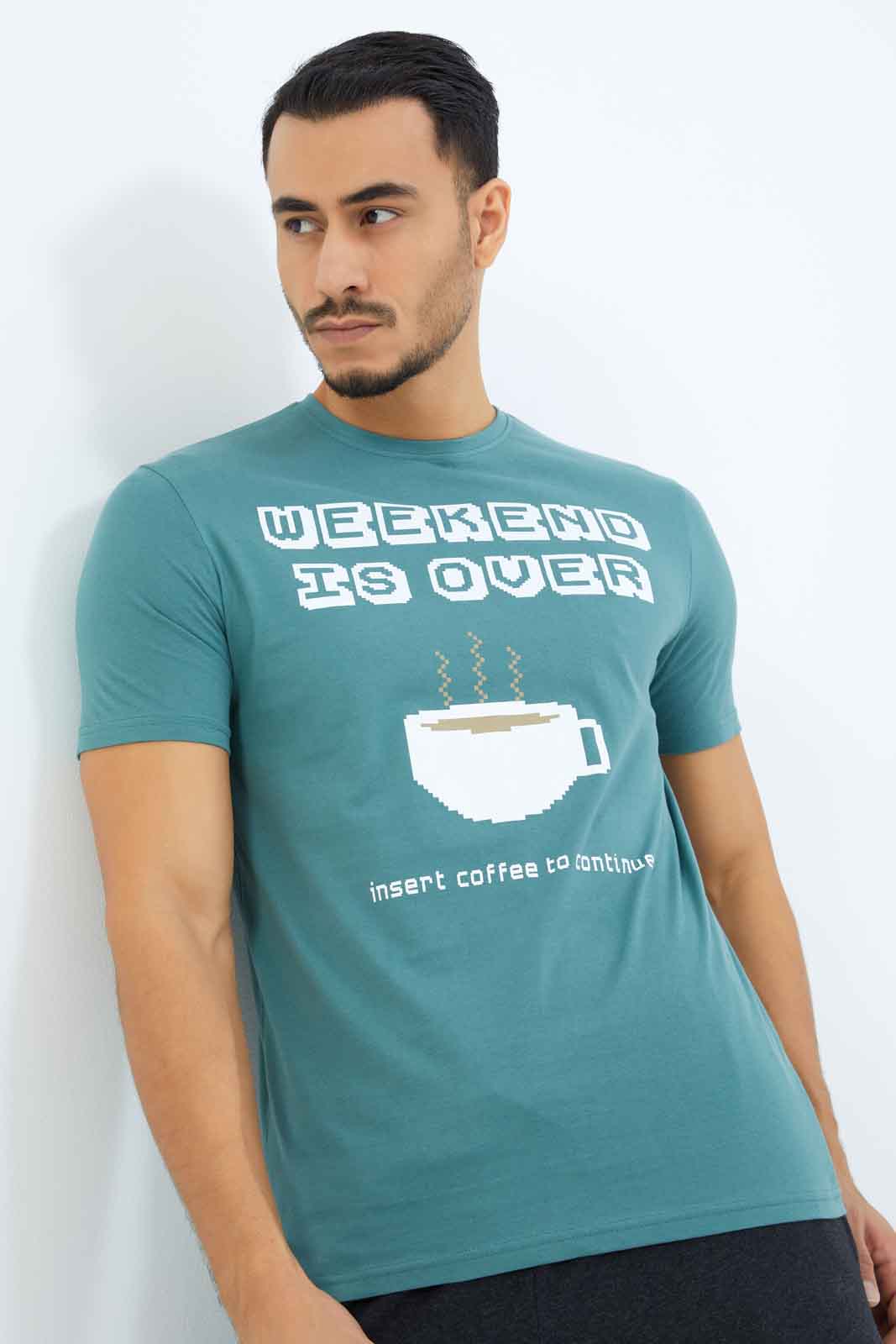 Redtag-Men-Green-Graphic-T-Shirt-Category:T-Shirts,-Colour:Green,-Deals:New-In,-Dept:Menswear,-Filter:Men's-Clothing,-Men-T-Shirts,-New-In-Men-APL,-Non-Sale,-S23A,-Section:Men,-TBL-Men's-