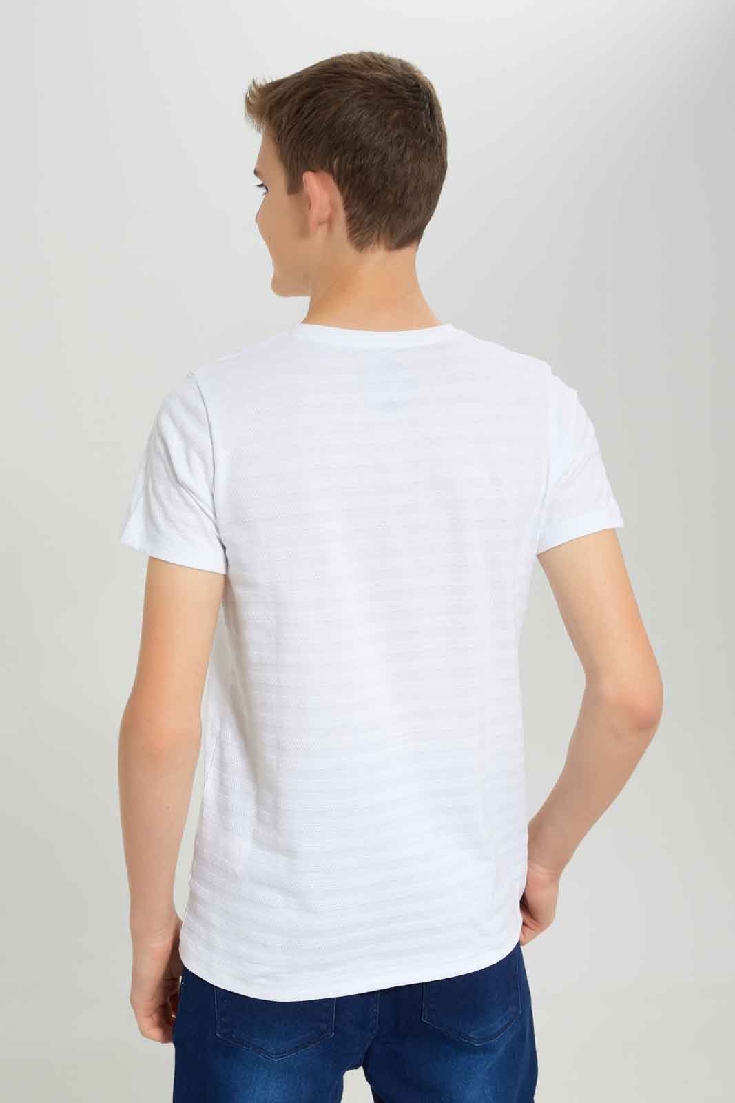 Redtag-Boys-White-Jacquard-Henley-Tee-BSR-T-Shirts,-BTS,-Category:T-Shirts,-Colour:White,-Deals:New-In,-Dept:Boys,-Filter:Senior-Boys-(8-to-14-Yrs),-New-In-BSR-APL,-Non-Sale,-S23A,-Section:Boys-(0-to-14Yrs),-TBL-Senior-Boys-9 to 14 Years
