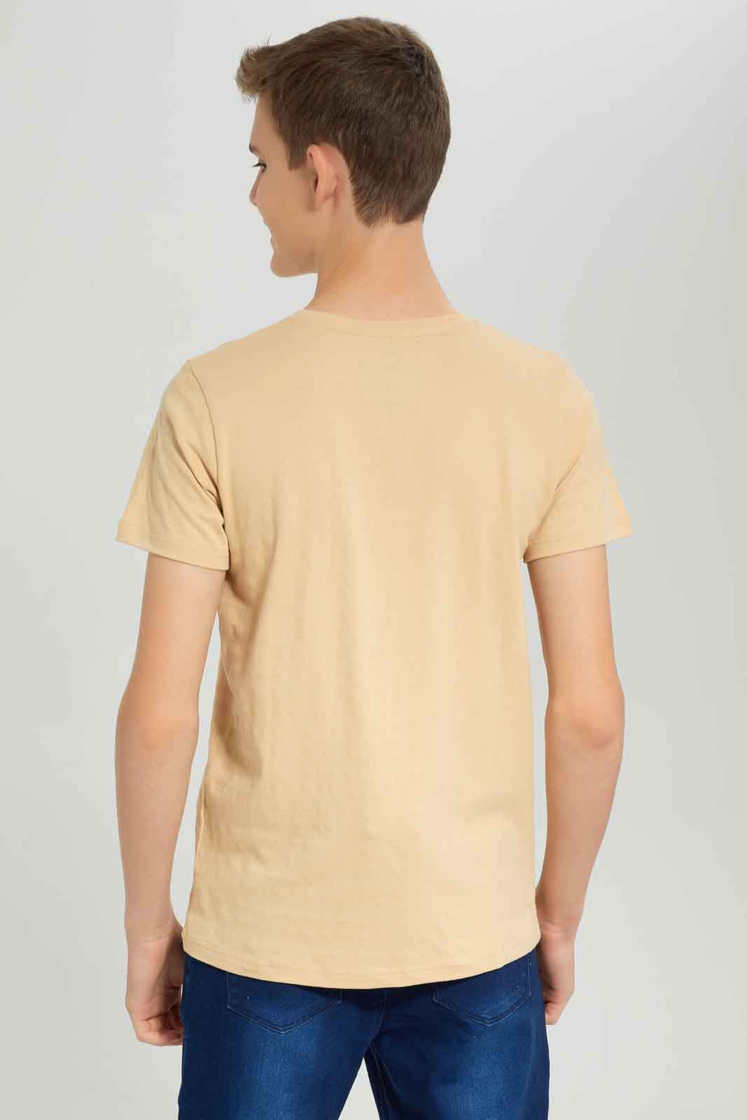 Redtag-Boys-Beige-Jacquard-Henley-Tee-BSR-T-Shirts,-Category:T-Shirts,-Colour:Beige,-Deals:New-In,-Dept:Boys,-Filter:Senior-Boys-(8-to-14-Yrs),-New-In-BSR-APL,-Non-Sale,-S23A,-Section:Boys-(0-to-14Yrs),-TBL-Senior-Boys-9 to 14 Years