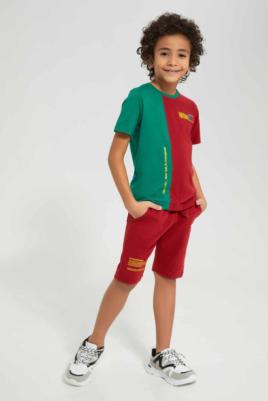 Boys Red And Green Portugal Set (2 Piece)