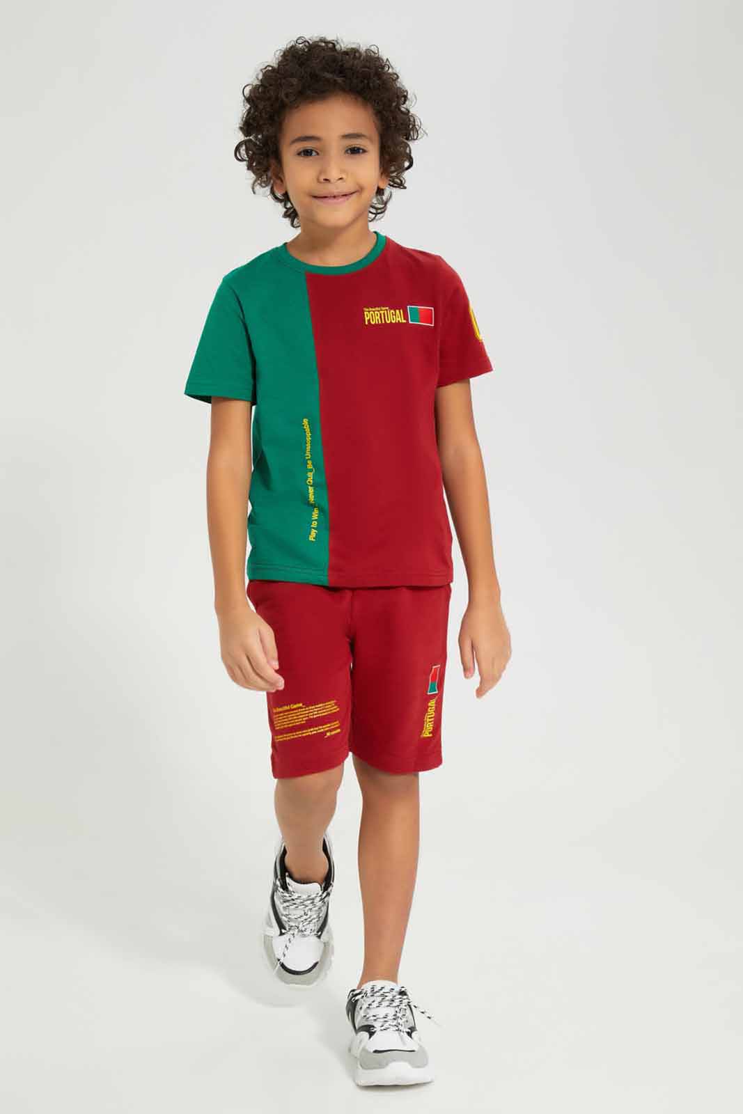 Boys Red And Green Portugal Set (2 Piece)