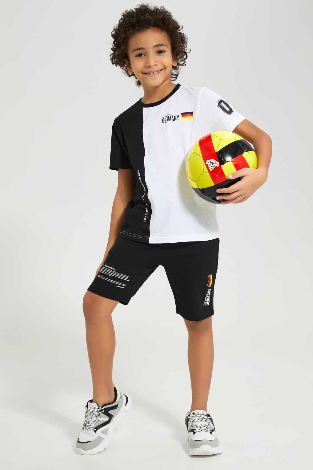 Boys Black And White Germany Set (2 Piece)