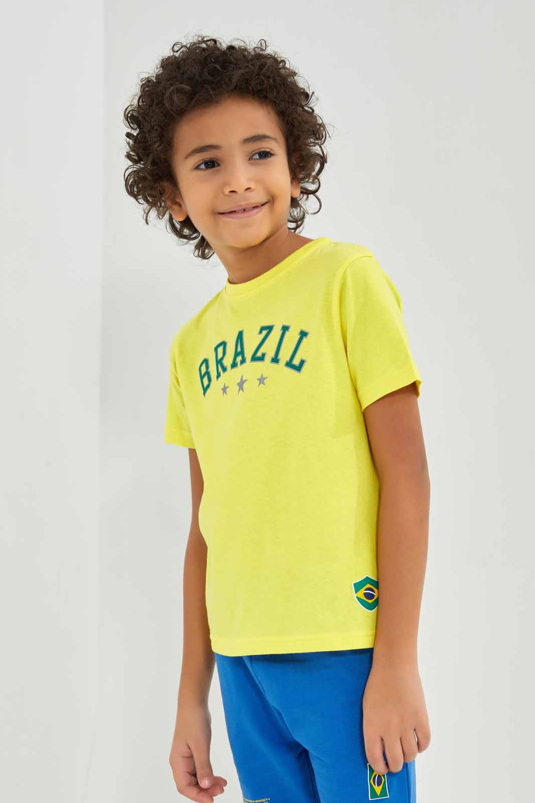 Boys Yellow And Blue Brazil Set (2 Piece)