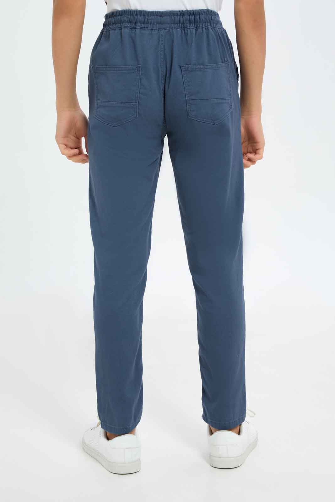 Redtag-Boys-Pet-Blue-Pull-On-Casual-Trouser-BSR-Trousers,-Category:Trousers,-Colour:Blue,-Deals:New-In,-Dept:Boys,-Filter:Senior-Boys-(8-to-14-Yrs),-New-In-BSR-APL,-Non-Sale,-S23A,-Section:Boys-(0-to-14Yrs),-TBL-Senior-Boys-9 to 14 Years