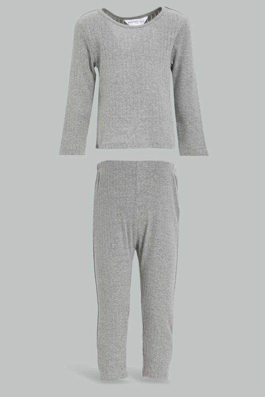 Redtag-Boys-Grey-Rib-Pj-Set-Category:Pyjama-Sets,-Colour:Grey,-Deals:New-In,-Filter:Infant-Boys-(3-to-24-Mths),-INB-Pyjama-Sets,-New-In-INB-APL,-Non-Sale,-Section:Boys-(0-to-14Yrs),-W22B-Infant-Boys-3 to 24 Months