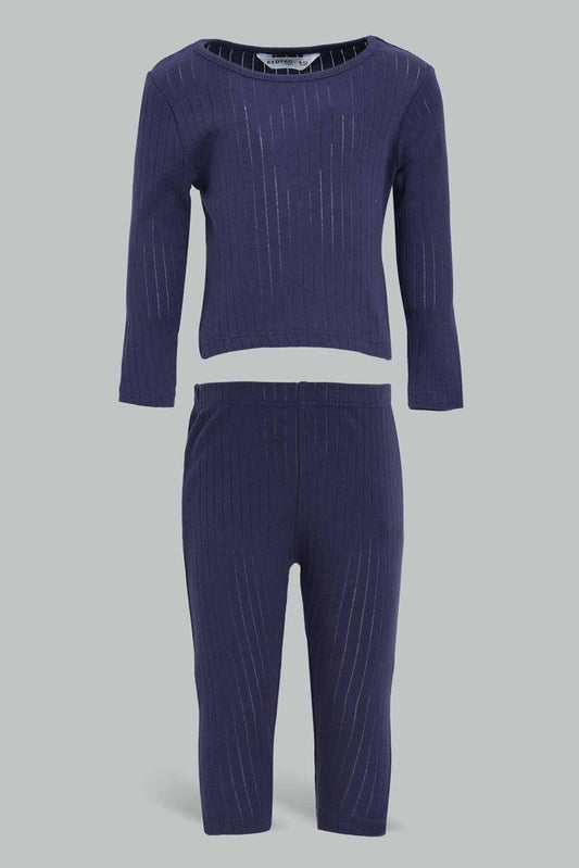 Redtag-Boys-Navy-Rib-Pj-Set-Category:Pyjama-Sets,-Colour:Navy,-Deals:New-In,-Filter:Infant-Boys-(3-to-24-Mths),-INB-Pyjama-Sets,-New-In-INB-APL,-Non-Sale,-Section:Boys-(0-to-14Yrs),-W22B-Infant-Boys-3 to 24 Months