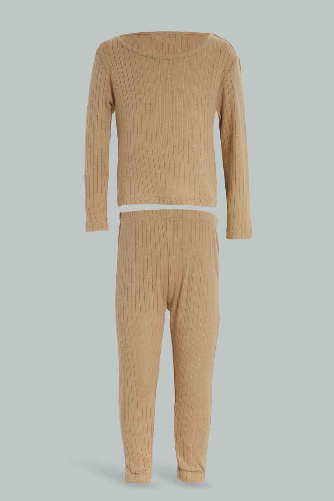 Redtag-Boys-Stone-Rib-Pj-Set-Category:Pyjama-Sets,-Colour:Beige,-Deals:New-In,-Filter:Infant-Boys-(3-to-24-Mths),-INB-Pyjama-Sets,-New-In-INB-APL,-Non-Sale,-Section:Boys-(0-to-14Yrs),-W22B-Infant-Boys-3 to 24 Months