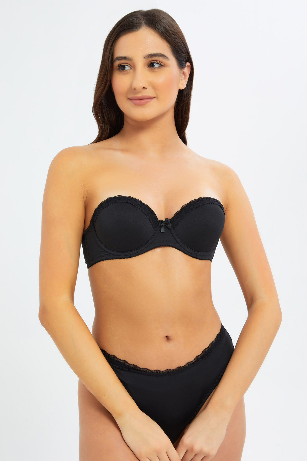 Women Black Lace Multiway Balconette Bra