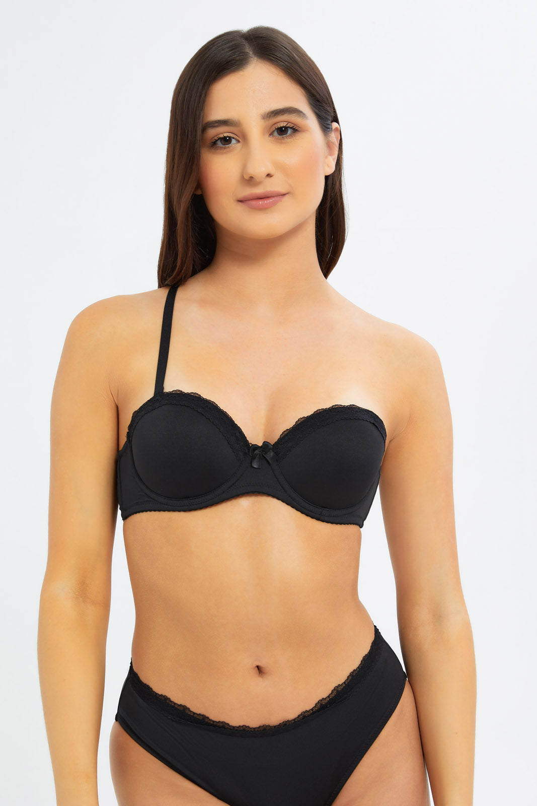 Women Black Lace Multiway Balconette Bra