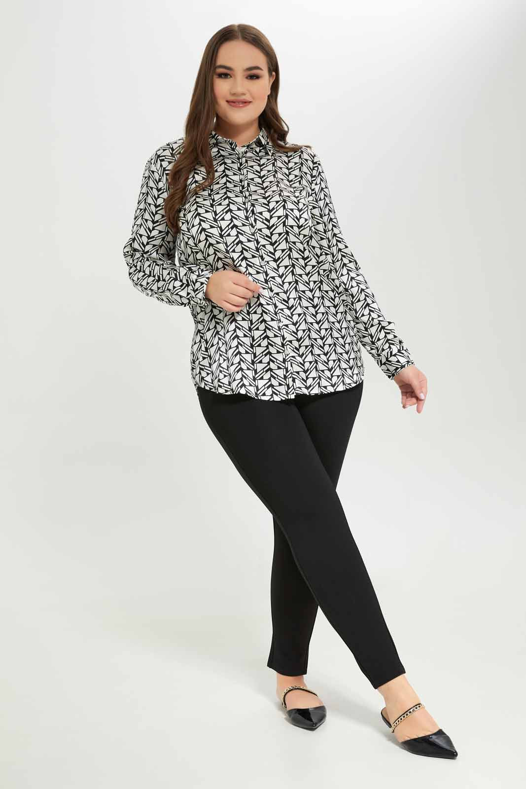 Redtag-Women-Geometric-Print-Satin-Shirt-Category:Tops,-Colour:Assorted,-Deals:New-In,-Dept:Ladieswear,-Filter:Plus-Size,-LDP-Tops,-New-In-LDP-APL,-Non-Sale,-Section:Women,-W22B-Women's-