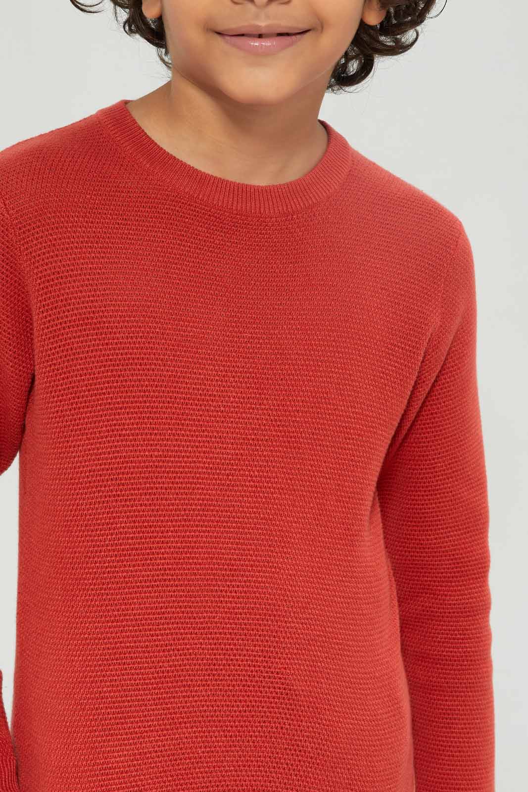 Redtag-Boys-Rust-Crewneck-Jumper-BOY-Pullovers,-Category:Pullovers,-Colour:Brown,-Deals:New-In,-Dept:Boys,-Filter:Boys-(2-to-8-Yrs),-New-In-BOY-APL,-Non-Sale,-Section:Boys-(0-to-14Yrs),-TBL,-W22A-Boys-2 to 8 Years
