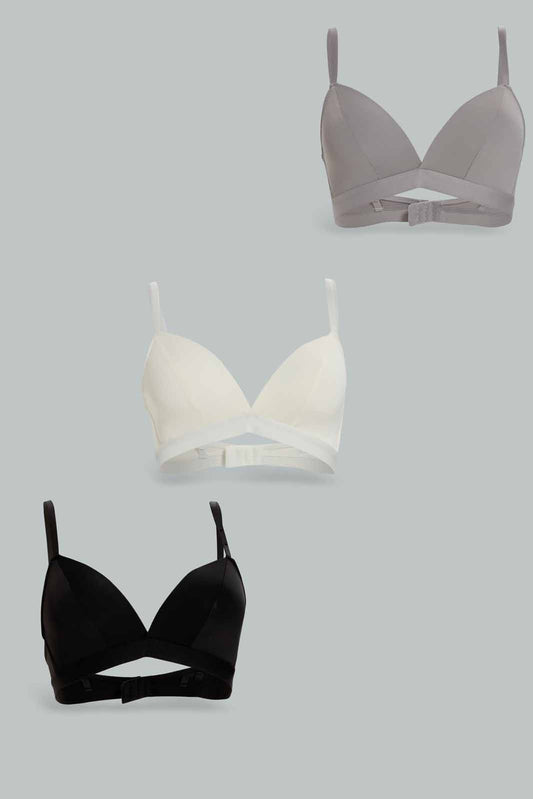 Redtag-Women-Grey/Black/White-Plain-Padded-Non-Wired-(3-Pack)-Category:Bras,-Colour:Assorted,-Deals:New-In,-Dept:Ladieswear,-Filter:Women's-Clothing,-New-In-Women-APL,-Non-Sale,-S23A,-Section:Women,-Women-Bras--