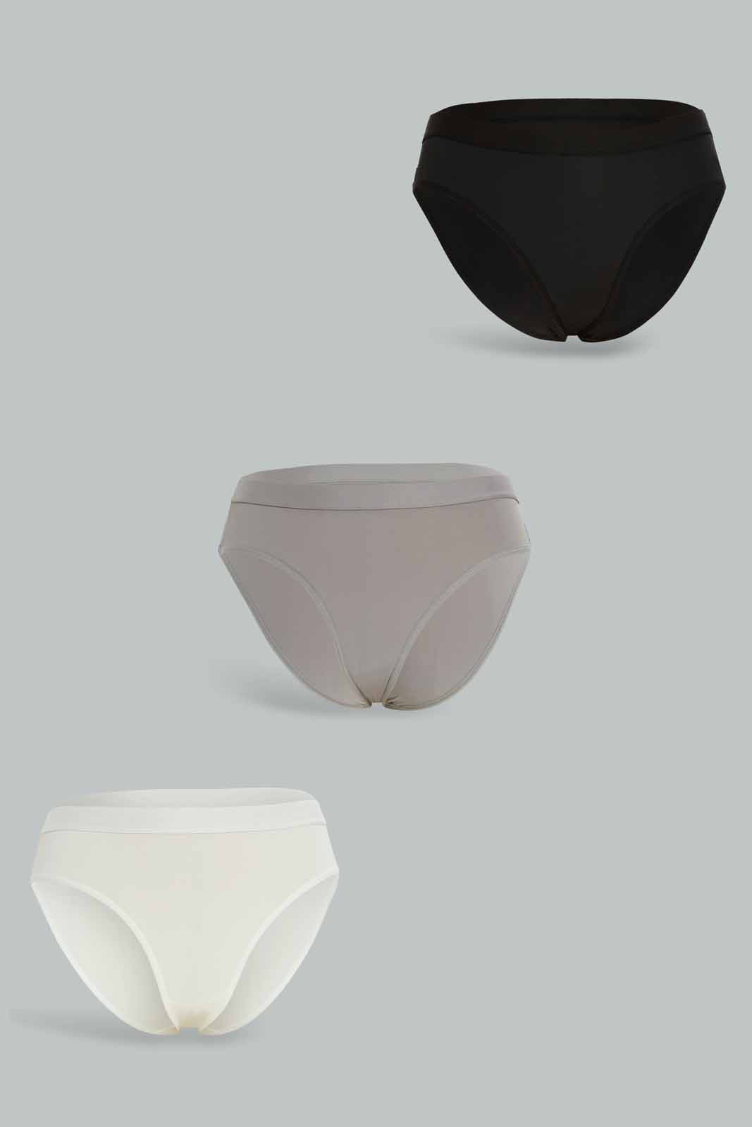 Redtag-Women-Grey/Black/White-Plain-Boyleg-Brief-(3-Pack)-Category:Briefs,-Colour:Assorted,-Deals:New-In,-Dept:Ladieswear,-Filter:Women's-Clothing,-New-In-Women-APL,-Non-Sale,-S23A,-Section:Women,-Women-Briefs--