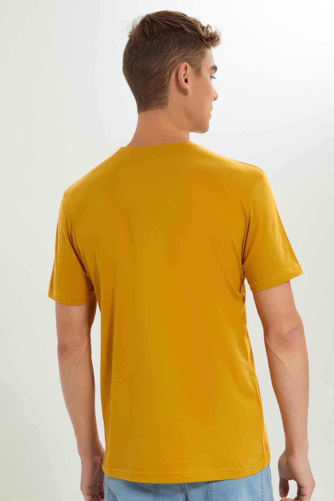 Redtag-Men-Mustard-Graphic-T-Shirt-Category:T-Shirts,-Colour:Mustard,-Deals:New-In,-Dept:Menswear,-Filter:Men's-Clothing,-Men-T-Shirts,-New-In-Men-APL,-Non-Sale,-S23A,-Section:Men,-TBL-Men's-