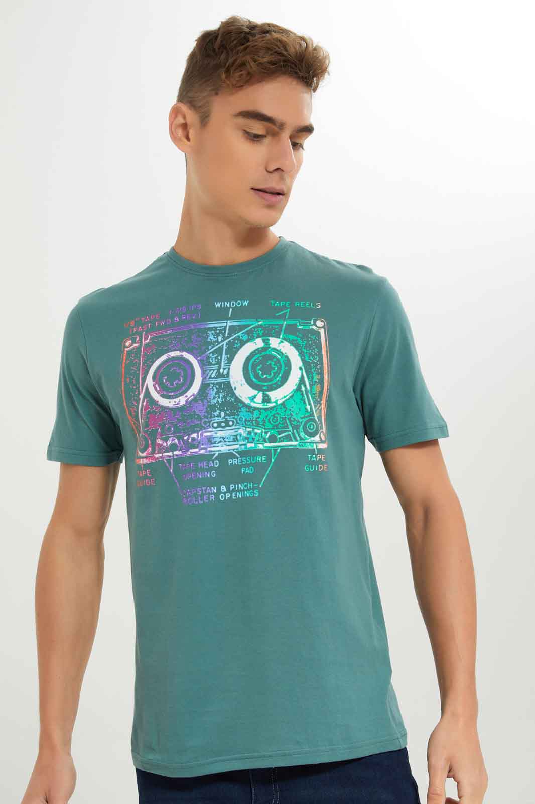 Redtag-Men-Green-Graphic-T-Shirt-Category:T-Shirts,-Colour:Green,-Deals:New-In,-Dept:Menswear,-Filter:Men's-Clothing,-Men-T-Shirts,-New-In-Men-APL,-Non-Sale,-S23A,-Section:Men,-TBL-Men's-