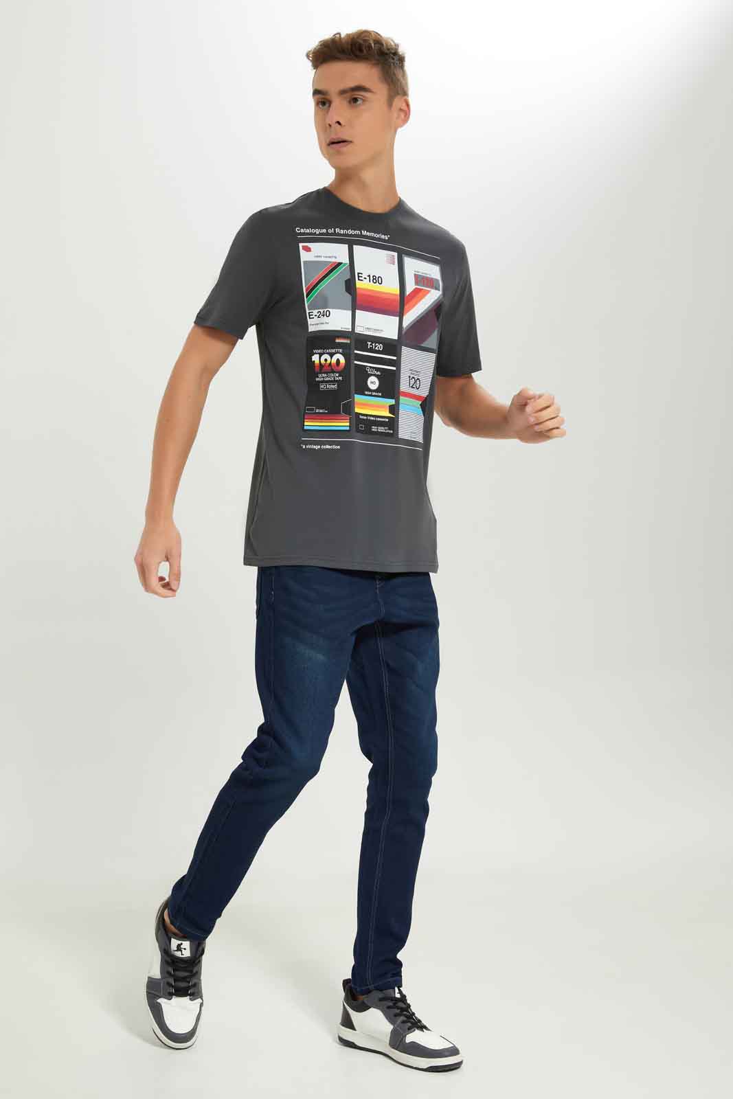 Redtag-Men-Grey-Graphic-T-Shirt-Category:T-Shirts,-Colour:Charcoal,-Deals:New-In,-Dept:Menswear,-Filter:Men's-Clothing,-Men-T-Shirts,-New-In-Men-APL,-Non-Sale,-S23A,-Section:Men,-TBL-Men's-