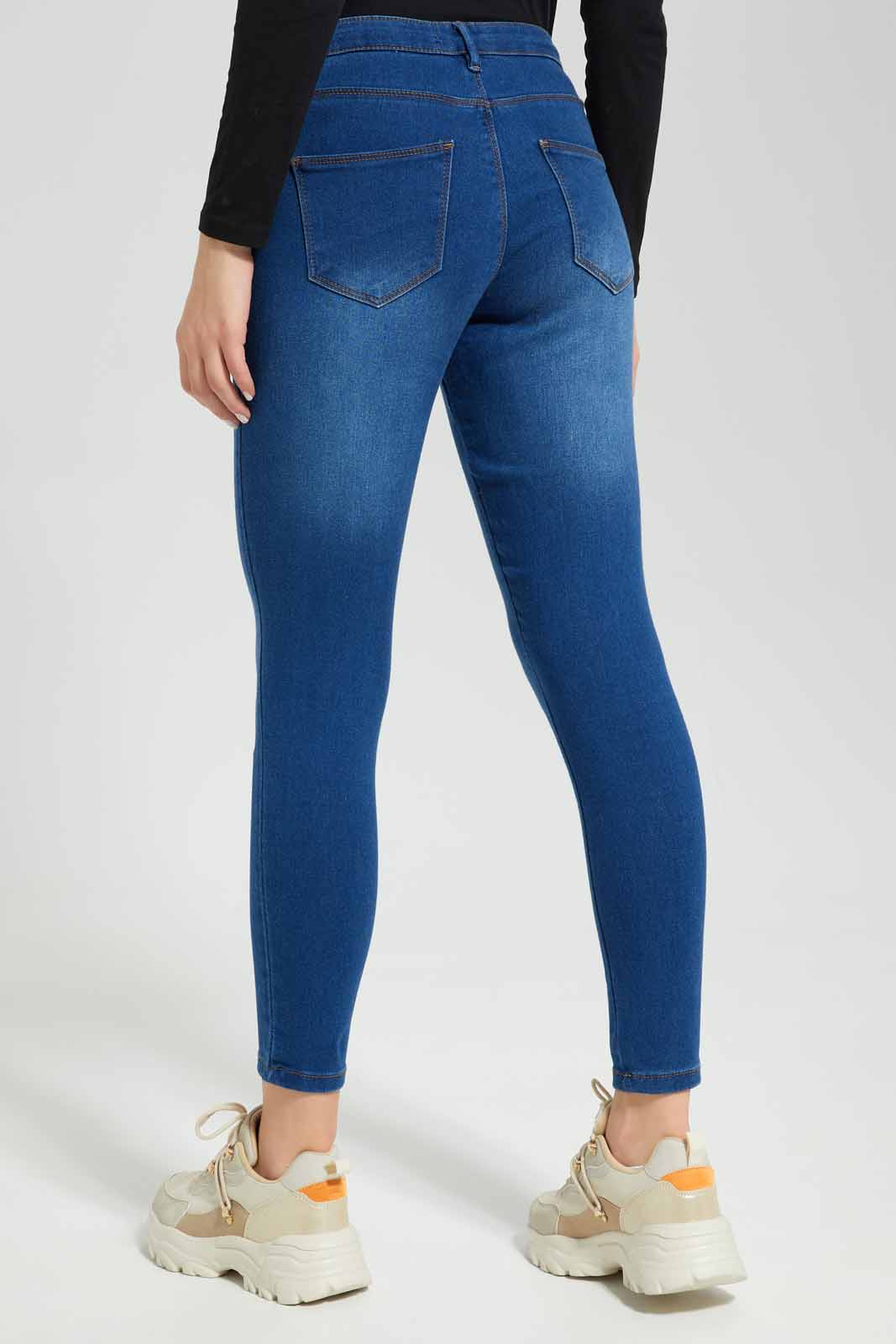 Redtag-Women-Dark-Wash-Skinny-Mid-Waist-Jeans-Category:Jeans,-Colour:Dark-Wash,-Deals:New-In,-Filter:Women's-Clothing,-New-In-Women-APL,-Non-Sale,-Section:Women,-W22B,-Women-Jeans-Women's-