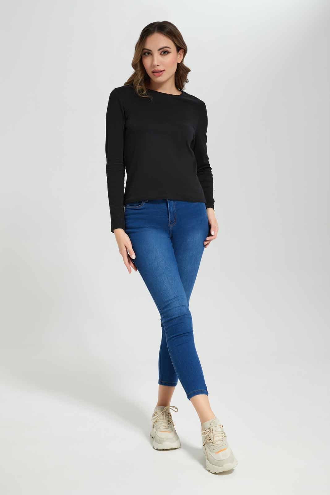 Redtag-Women-Dark-Wash-Skinny-Mid-Waist-Jeans-Category:Jeans,-Colour:Dark-Wash,-Deals:New-In,-Filter:Women's-Clothing,-New-In-Women-APL,-Non-Sale,-Section:Women,-W22B,-Women-Jeans-Women's-