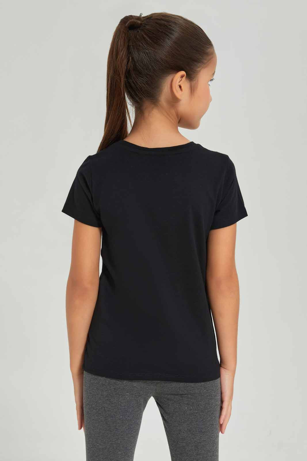 Redtag-Girls-Ss-Cherry-Tee---Black-Category:T-Shirts,-Colour:Black,-Deals:New-In,-Dept:Girls,-Filter:Girls-(2-to-8-Yrs),-GIR-T-Shirts,-New-In-GIR-APL,-Non-Sale,-Section:Girls-(0-to-14Yrs),-TBL,-W22A-Girls-2 to 8 Years