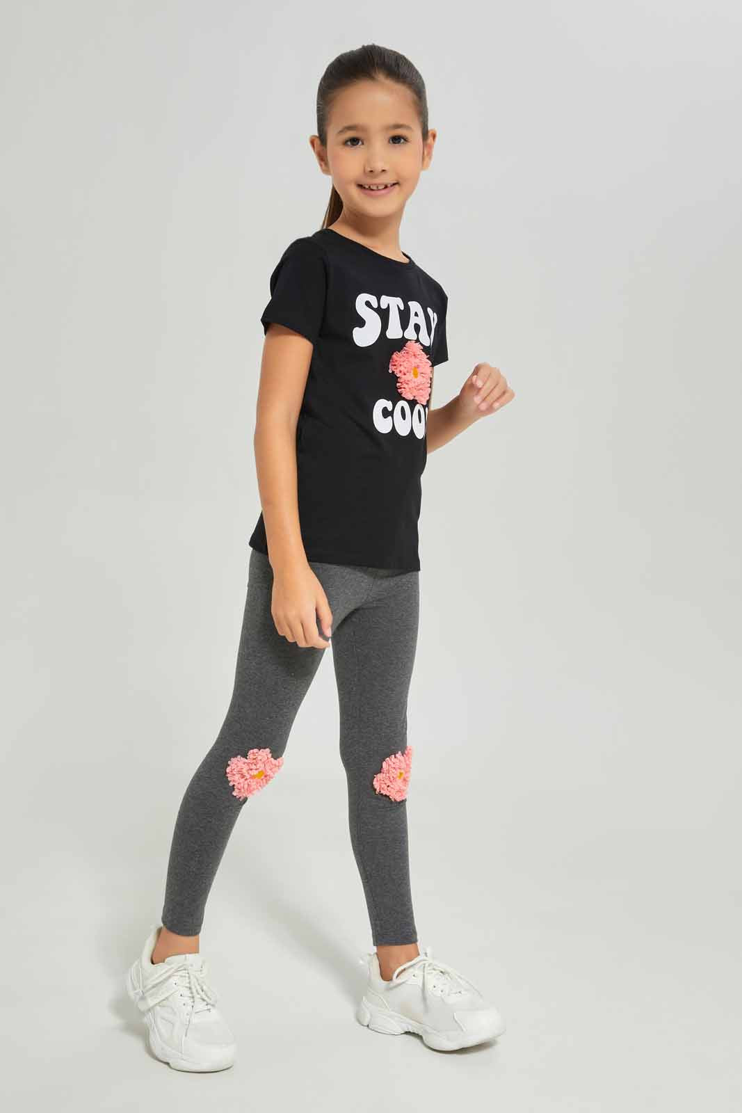Redtag-Girls-Ss-Cherry-Tee---Black-Category:T-Shirts,-Colour:Black,-Deals:New-In,-Dept:Girls,-Filter:Girls-(2-to-8-Yrs),-GIR-T-Shirts,-New-In-GIR-APL,-Non-Sale,-Section:Girls-(0-to-14Yrs),-TBL,-W22A-Girls-2 to 8 Years