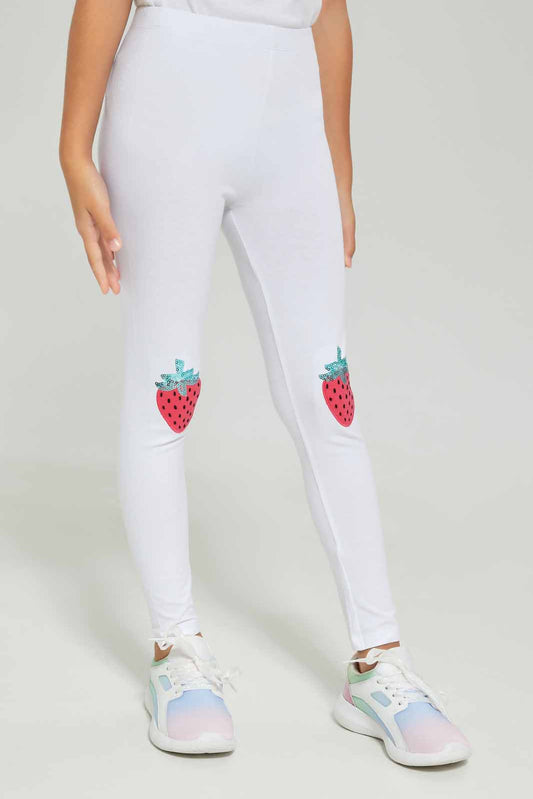 Redtag-Girls-Legging---Knee-Placement-Sunflower-White-Category:Leggings,-Colour:White,-Deals:New-In,-Dept:Girls,-Filter:Girls-(2-to-8-Yrs),-GIR-Leggings,-New-In-GIR-APL,-Non-Sale,-Section:Girls-(0-to-14Yrs),-TBL,-W22A-Girls-2 to 8 Years