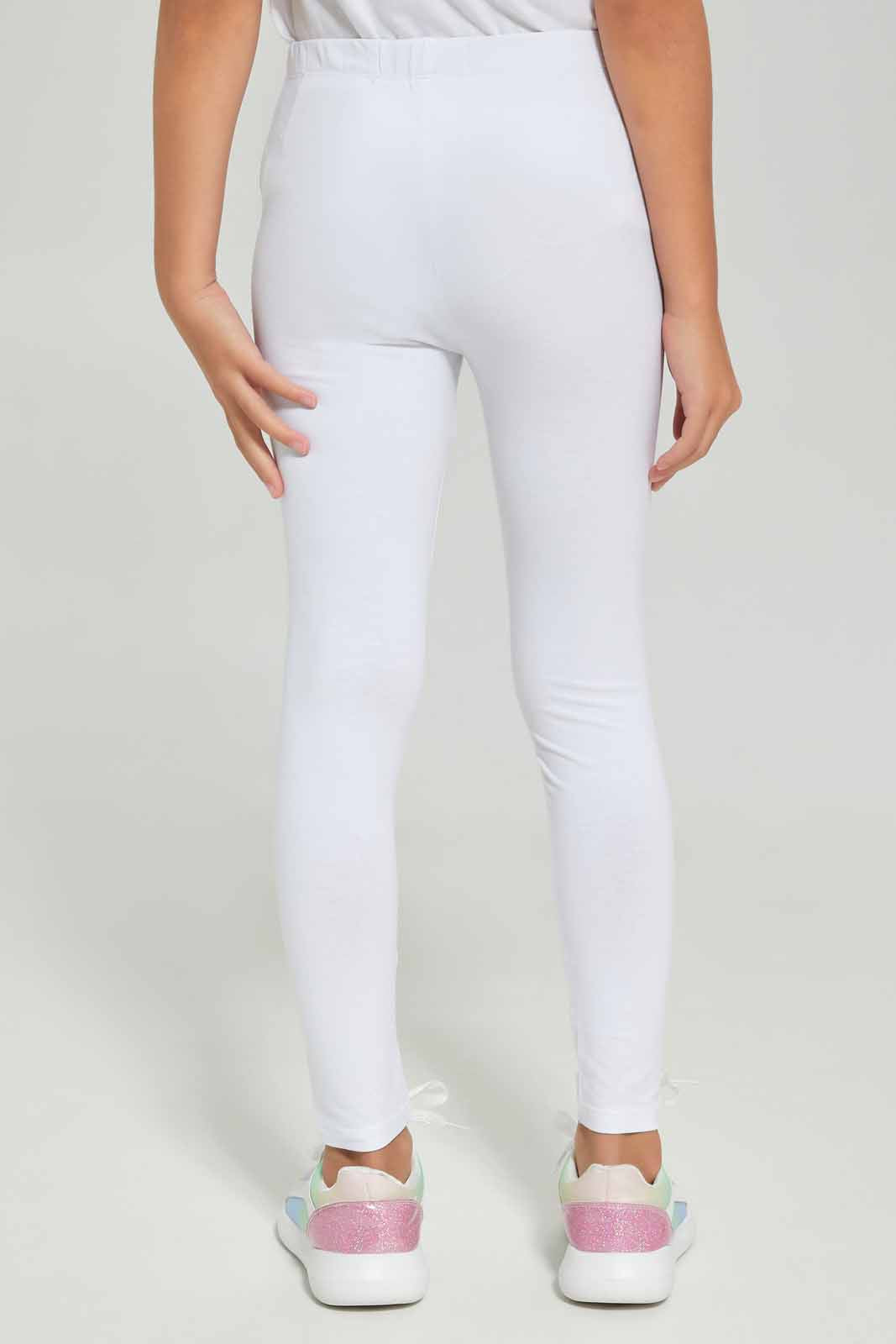 Redtag-Girls-Legging---Knee-Placement-Sunflower-White-Category:Leggings,-Colour:White,-Deals:New-In,-Dept:Girls,-Filter:Girls-(2-to-8-Yrs),-GIR-Leggings,-New-In-GIR-APL,-Non-Sale,-Section:Girls-(0-to-14Yrs),-TBL,-W22A-Girls-2 to 8 Years