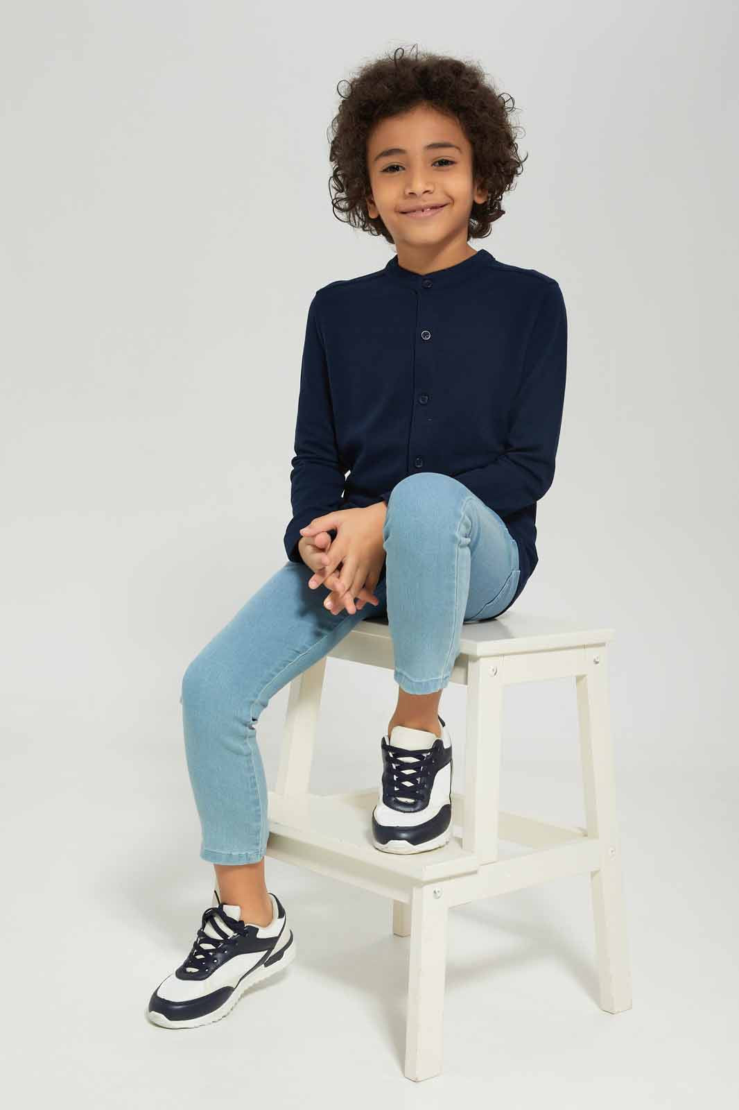 Redtag-Boys-Navy-Long-Sleeve-Pique-Shirt-BOY-Shirts,-Category:Shirts,-Colour:Navy,-Deals:New-In,-Dept:Boys,-Filter:Boys-(2-to-8-Yrs),-New-In-BOY-APL,-Non-Sale,-S23A,-Section:Boys-(0-to-14Yrs),-TBL-Boys-2 to 8 Years