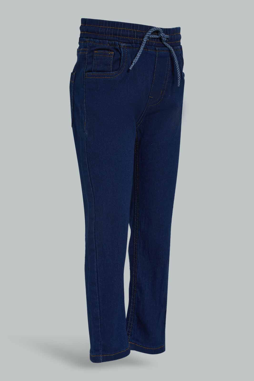 Redtag-Boys-Dark-Wash-Elasticated-Waist-Jean-365,-BOY-Jeans,-Category:Jeans,-Colour:Dark-Wash,-Deals:New-In,-Dept:Boys,-Filter:Boys-(2-to-8-Yrs),-New-In-BOY-APL,-Non-Sale,-Section:Boys-(0-to-14Yrs),-TBL-Boys-2 to 8 Years